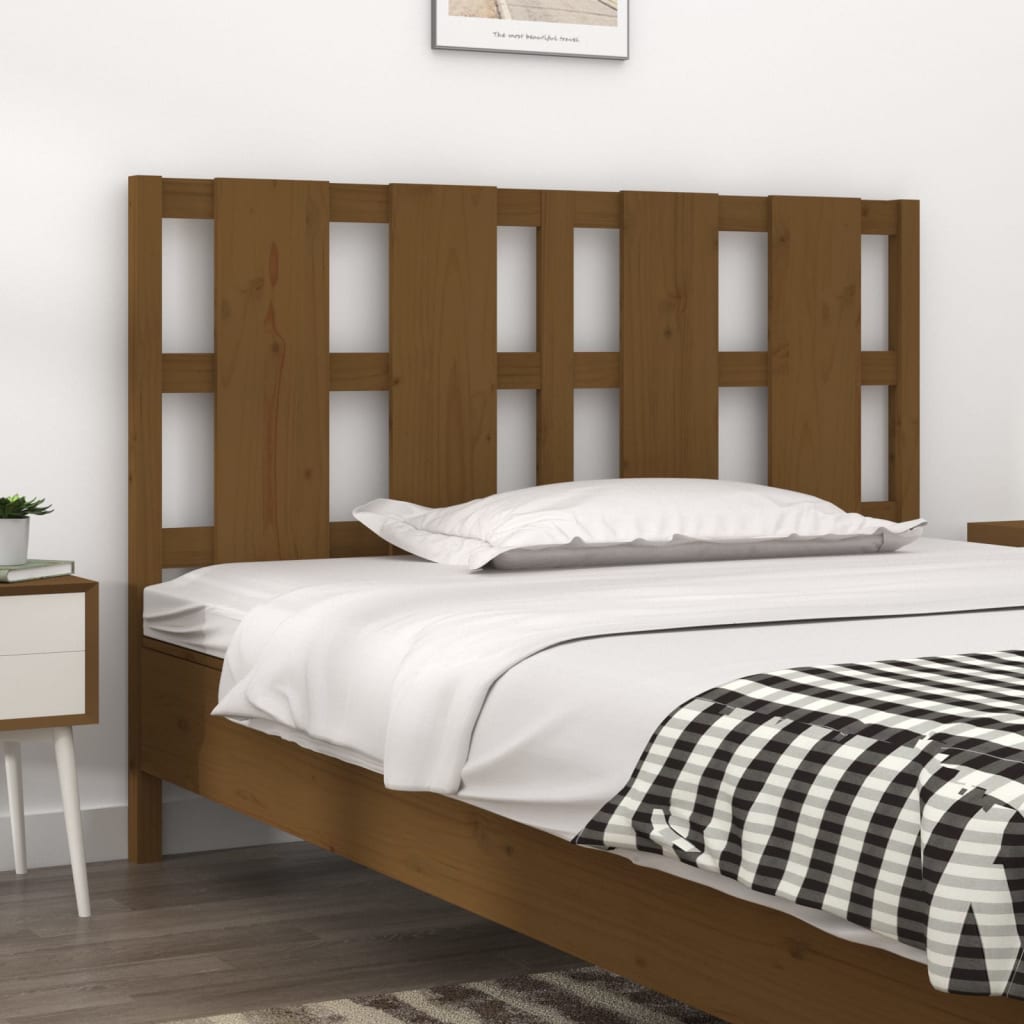 vidaXL Bed Headboard Honey Brown 145.5x4x100 cm Solid Wood Pine