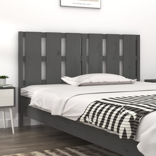 vidaXL Bed Headboard Grey 155.5x4x100 cm Solid Wood Pine