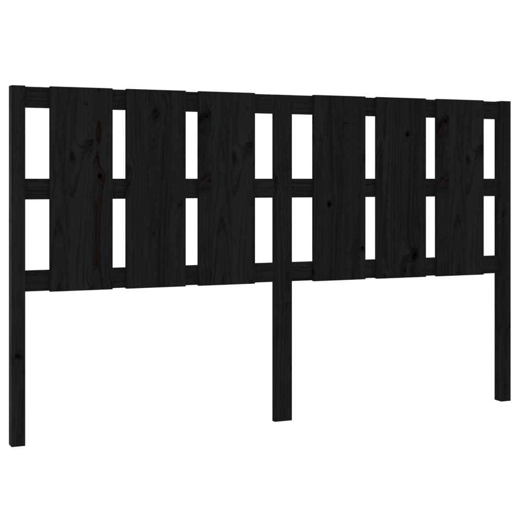 vidaXL Bed Headboard Black 185.5x4x100 cm Solid Wood Pine