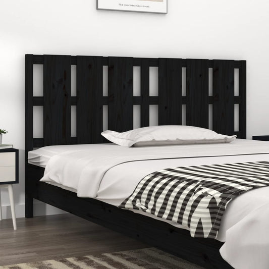 vidaXL Bed Headboard Black 185.5x4x100 cm Solid Wood Pine