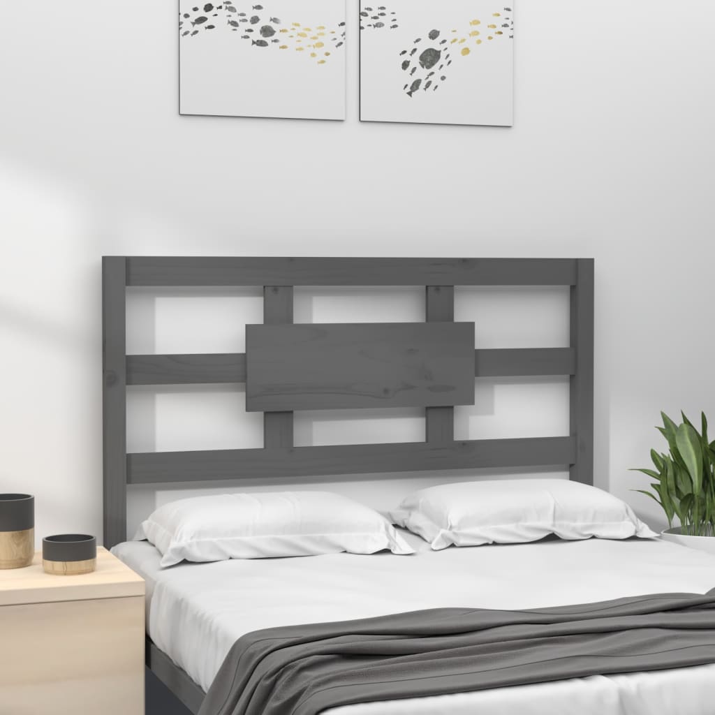 vidaXL Bed Headboard Grey 80.5x4x100 cm Solid Wood Pine