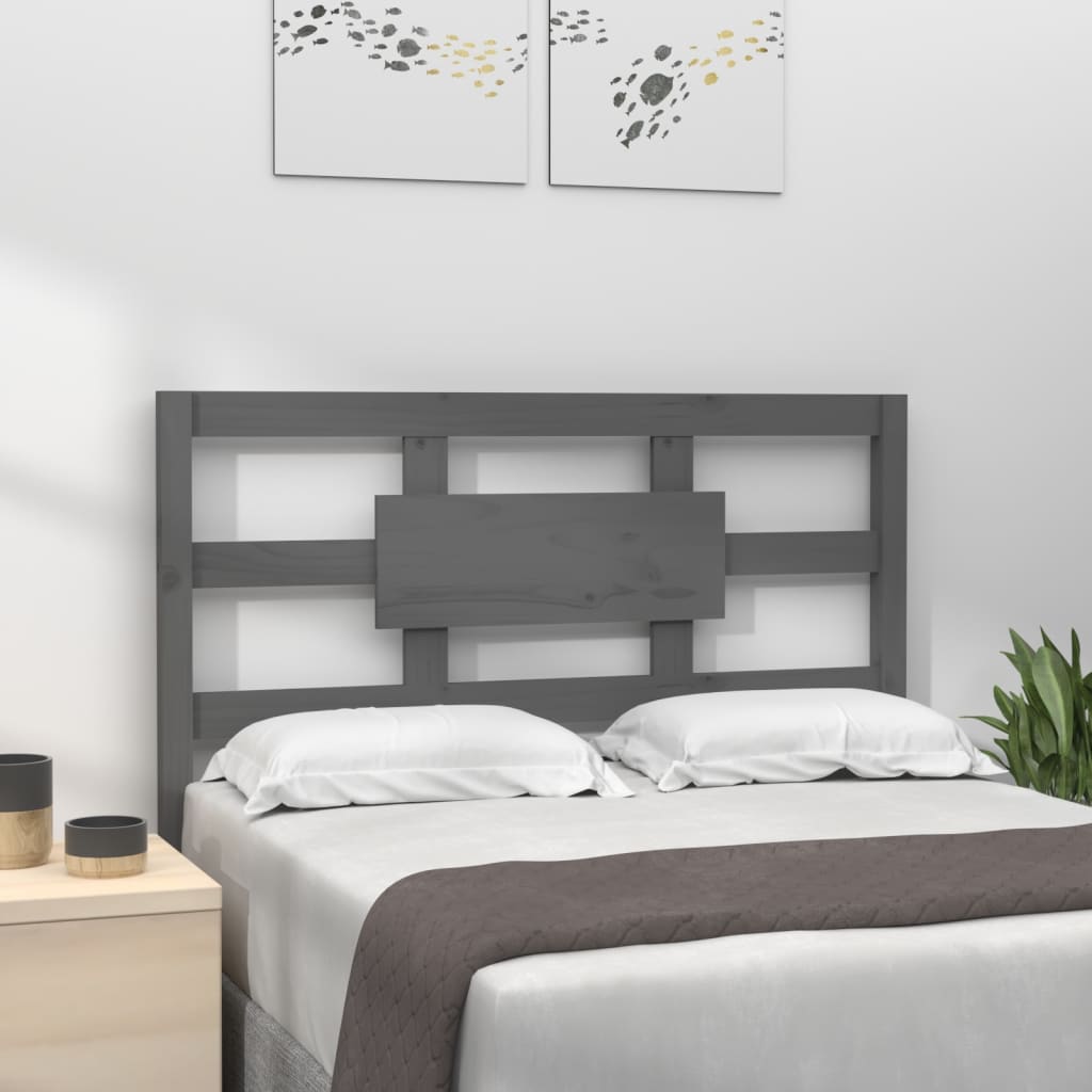 vidaXL Bed Headboard Grey 80.5x4x100 cm Solid Wood Pine