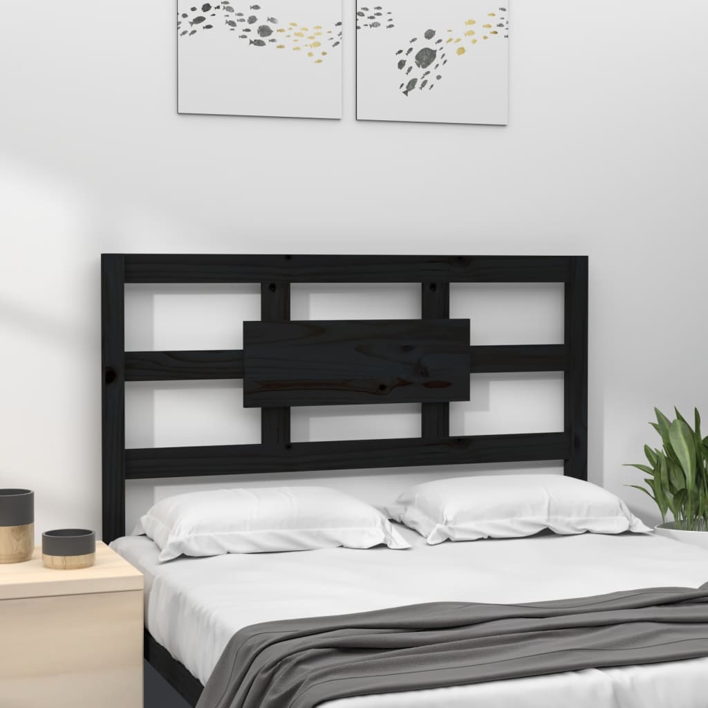 vidaXL Bed Headboard Black 80.5x4x100 cm Solid Wood Pine