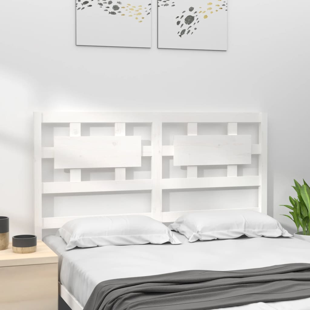 vidaXL Bed Headboard White 125.5x4x100 cm Solid Wood Pine