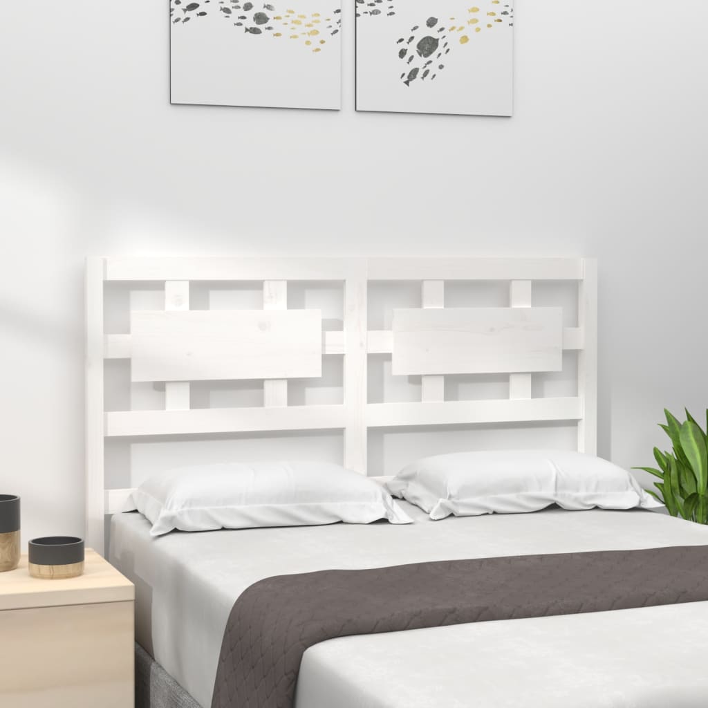 vidaXL Bed Headboard White 125.5x4x100 cm Solid Wood Pine