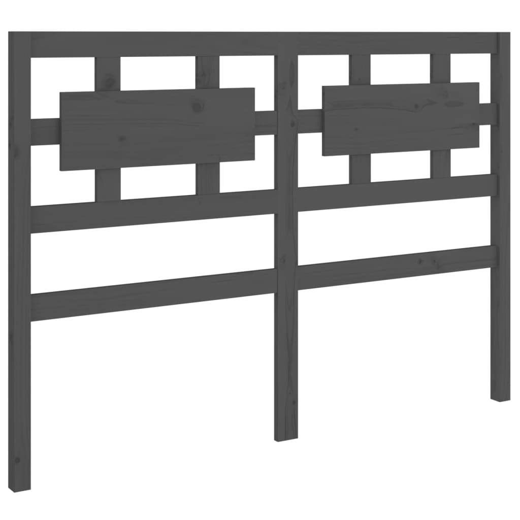 Bed Headboard Grey 125.5x4x100 cm Solid Wood Pine