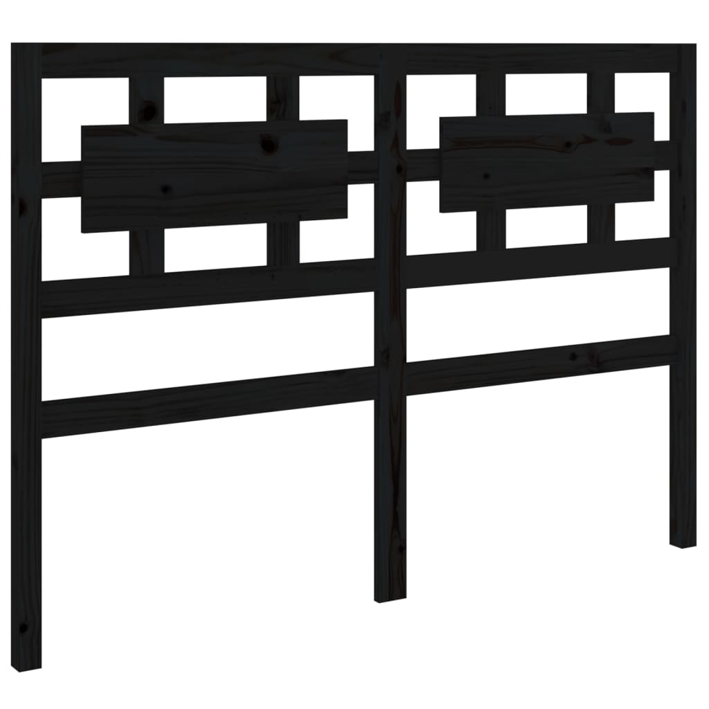 vidaXL Bed Headboard Black 125.5x4x100 cm Solid Wood Pine