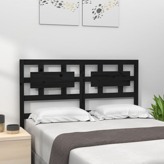 vidaXL Bed Headboard Black 125.5x4x100 cm Solid Wood Pine