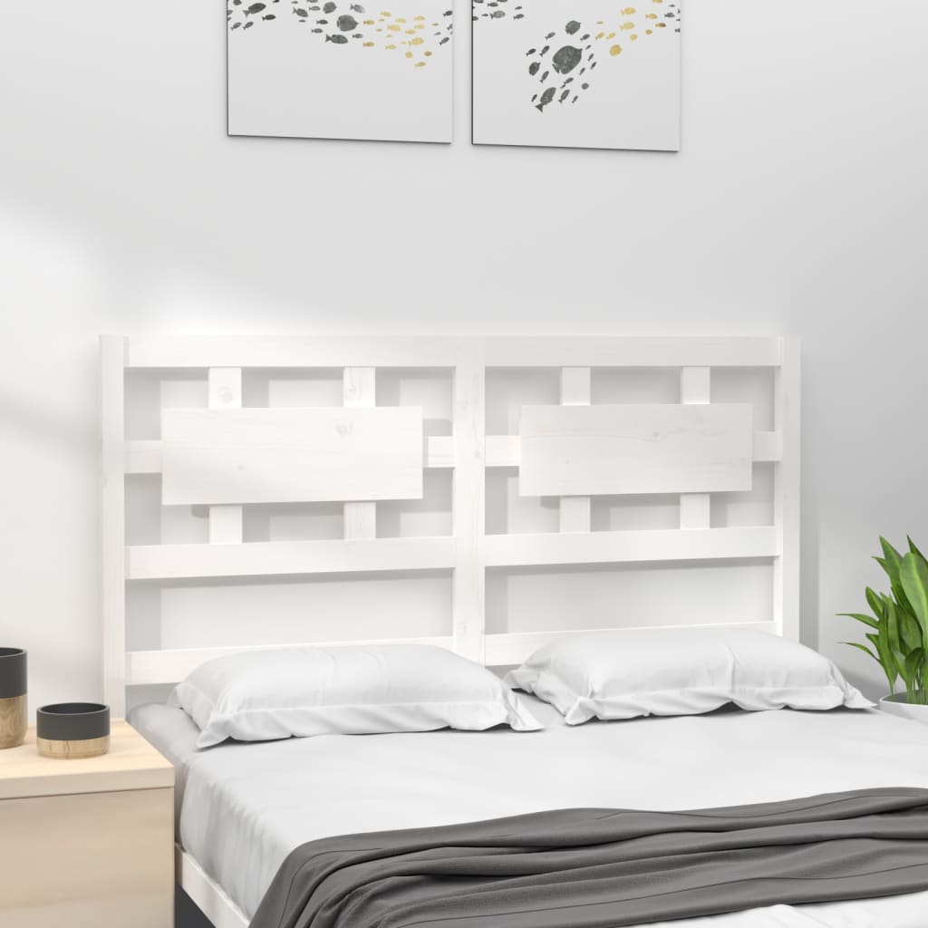 vidaXL Bed Headboard White 155.5x4x100 cm Solid Wood Pine