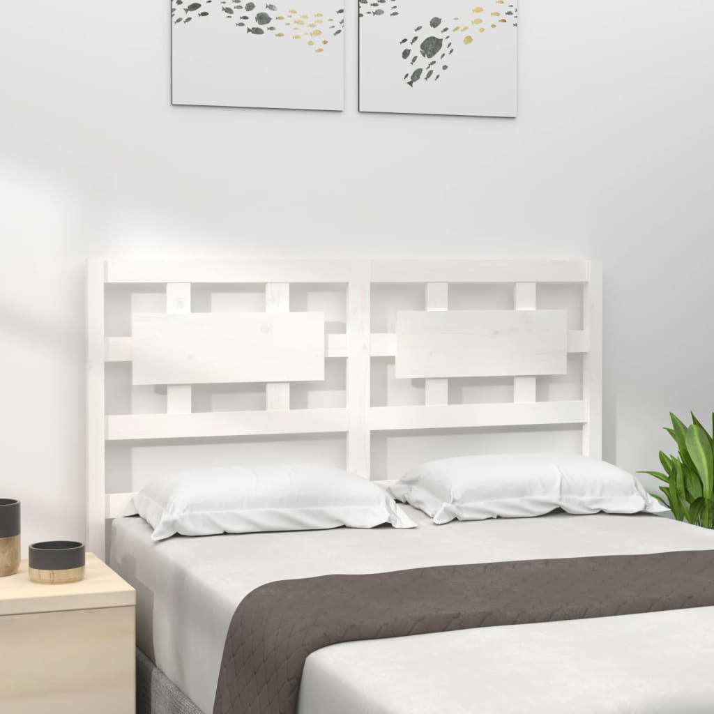 vidaXL Bed Headboard White 165.5x4x100 cm Solid Wood Pine