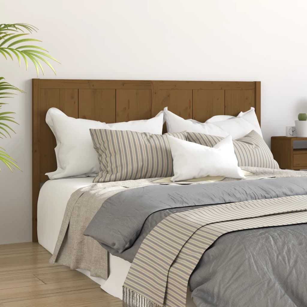 Bed Headboard Honey Brown 205.5x4x100 cm Solid Pine Wood