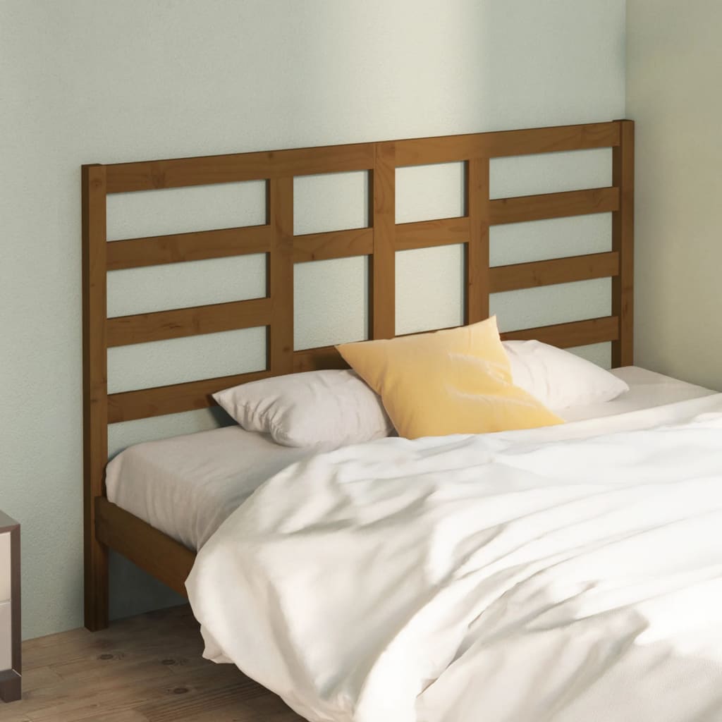 Bed Headboard Honey Brown 126x4x104 cm Solid Wood Pine