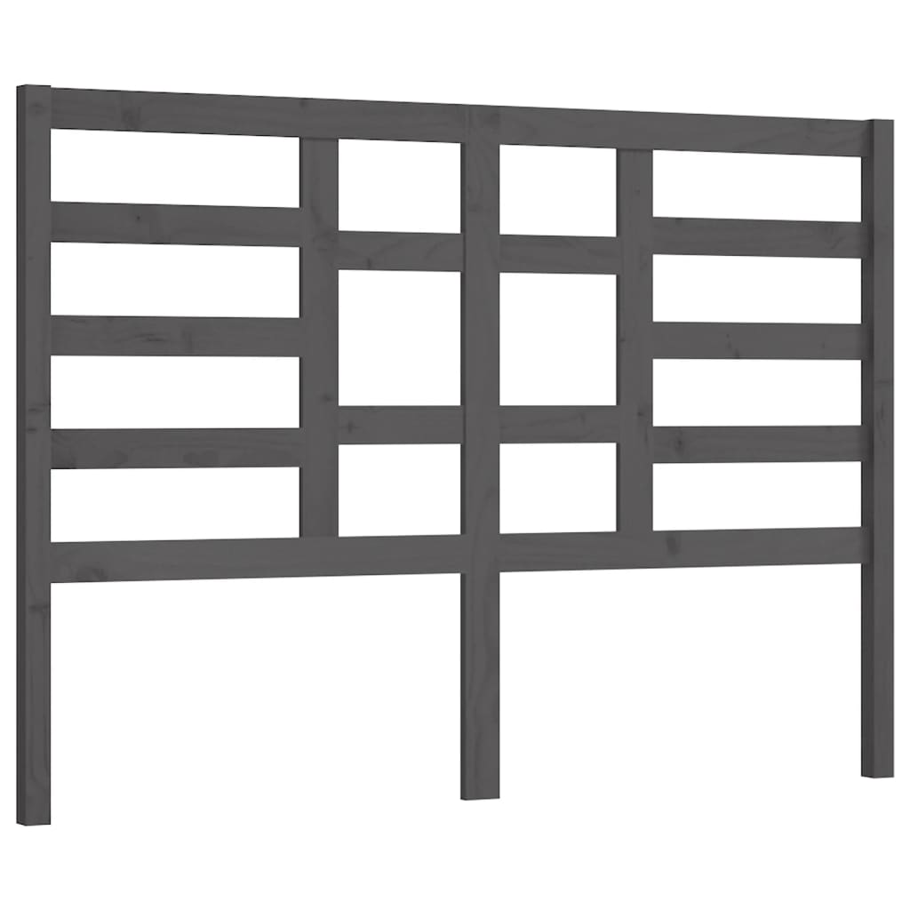 Bed Headboard Grey 166x4x104 cm Solid Wood Pine