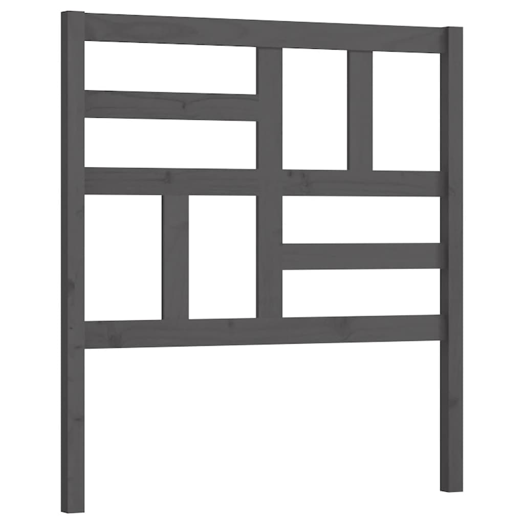 Bed Headboard Grey 81x4x104 cm Solid Wood Pine