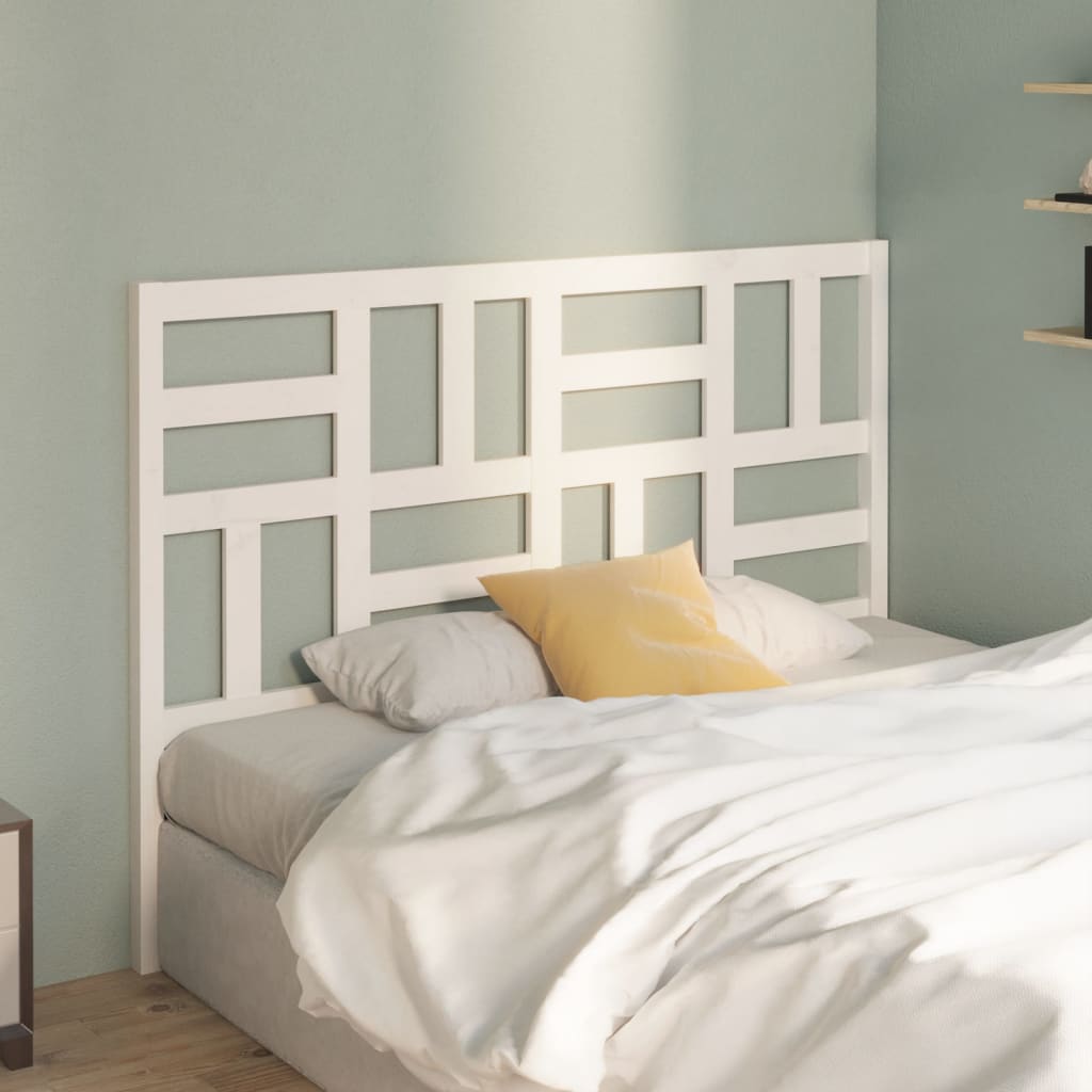 Bed Headboard White 126x4x104 cm Solid Wood Pine