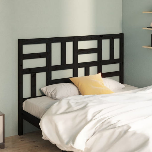 vidaXL Bed Headboard Black 141x4x104 cm Solid Wood Pine