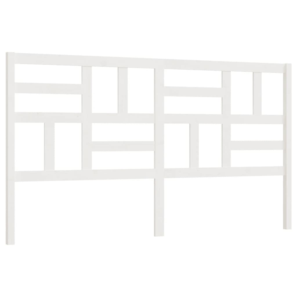 Bed Headboard White 186x4x104 cm Solid Wood Pine