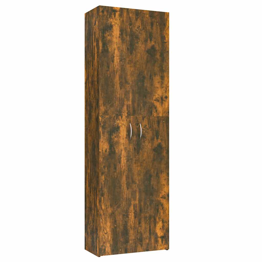 Office Cabinet Smoked Oak 60x32x190 cm Engineered Wood