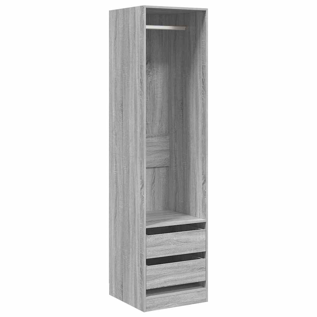 815349 vidaXL Wardrobe with Drawers Grey Sonoma 50x50x200 cm Engineered Wood