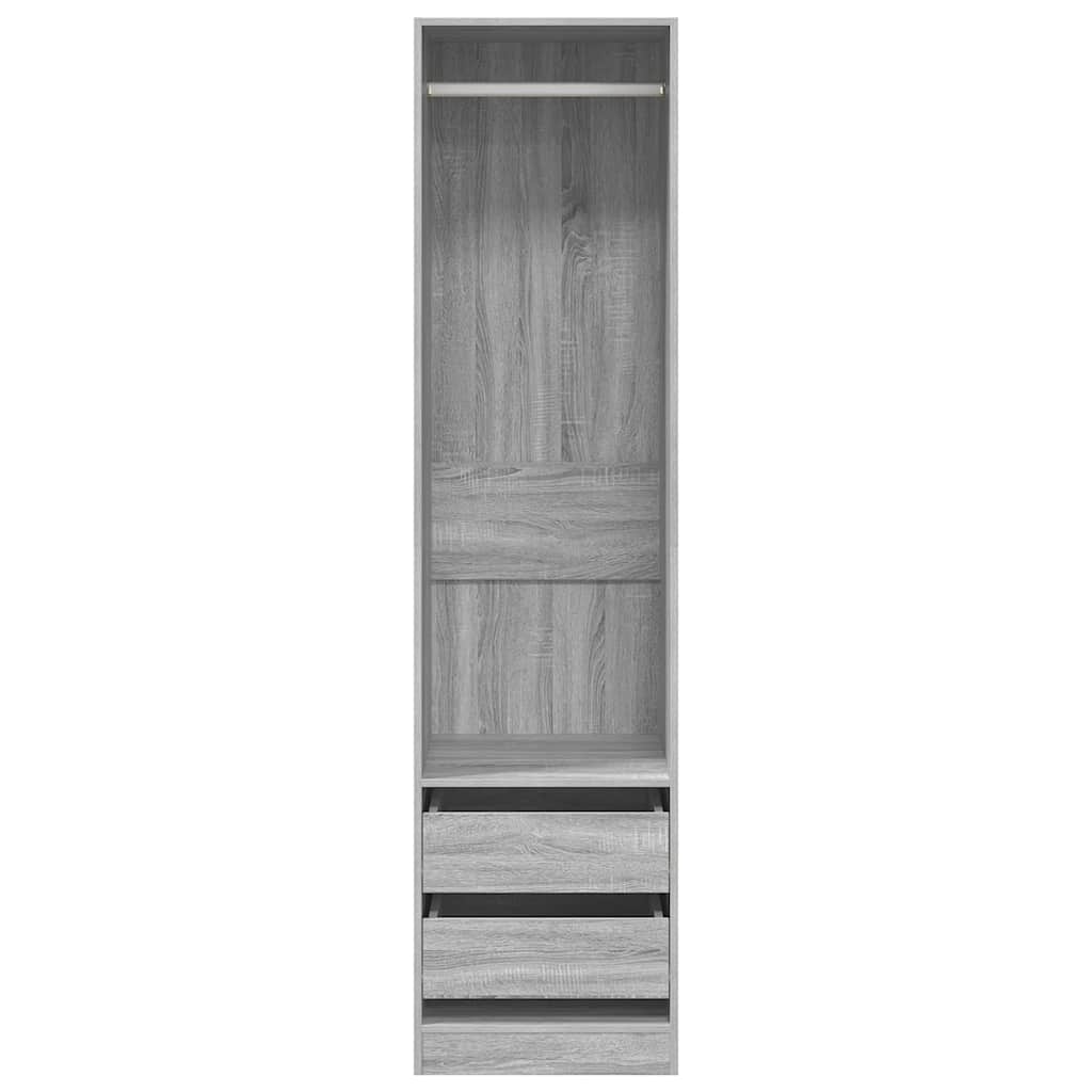 Wardrobe with Drawers Grey Sonoma 50x50x200 cm Engineered Wood