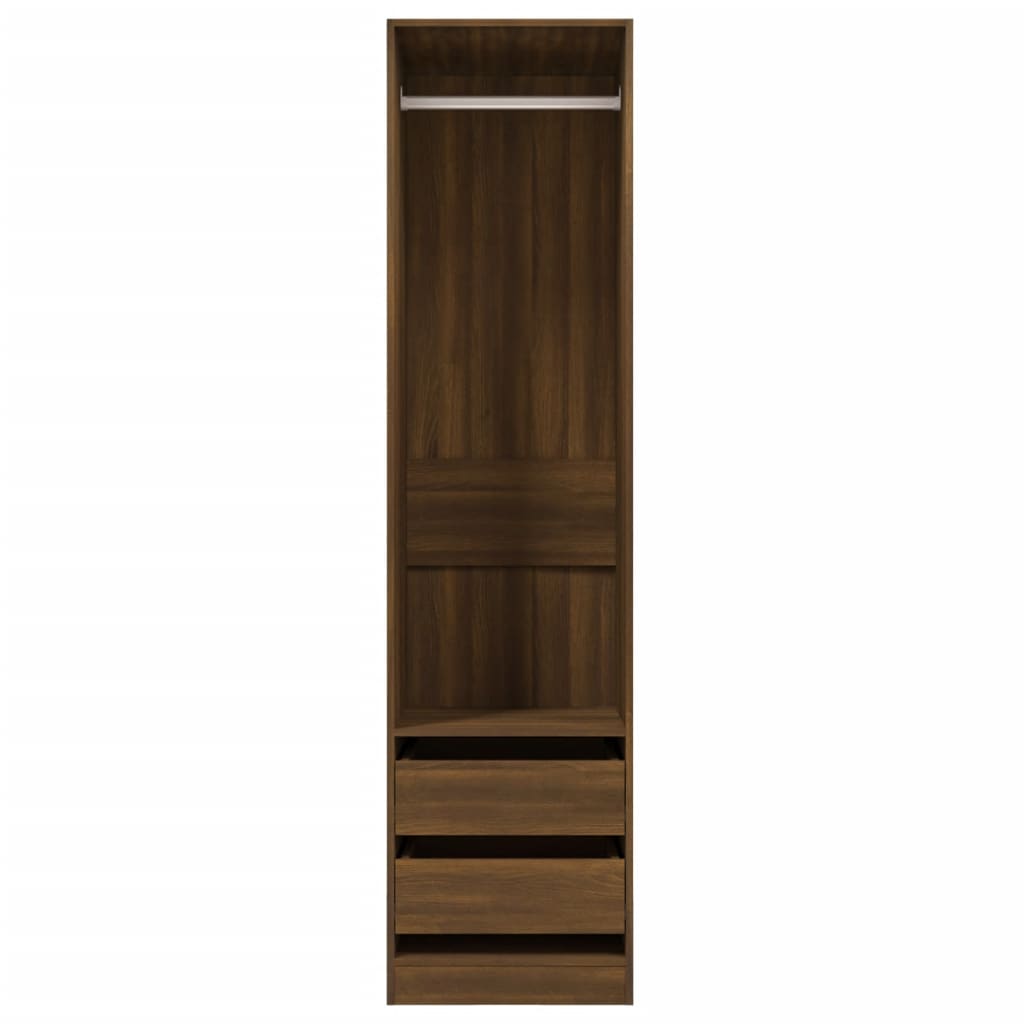 vidaXL Wardrobe with Drawers Brown Oak 50x50x200 cm Engineered Wood