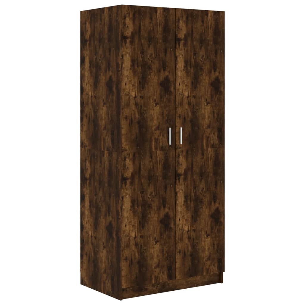 vidaXL Wardrobe Smoked Oak 80x50x180 cm Engineered Wood