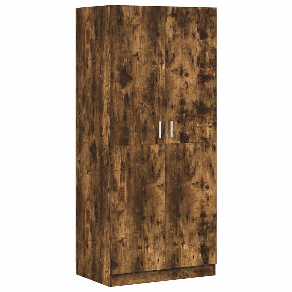 Wardrobe Smoked Oak 80x52x180 cm Engineered Wood
