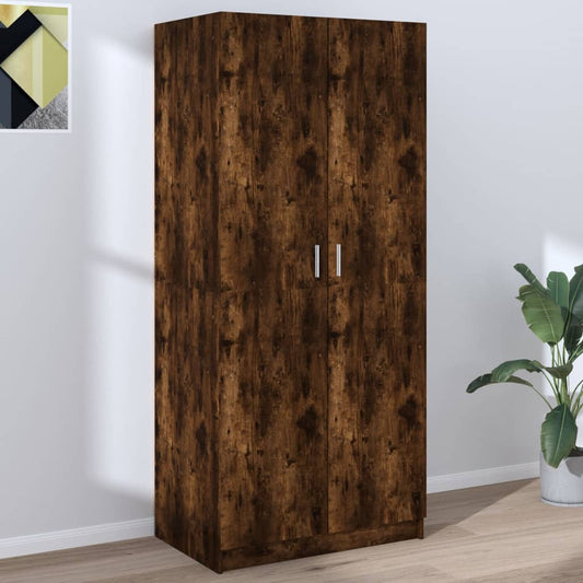 vidaXL Wardrobe Smoked Oak 80x50x180 cm Engineered Wood