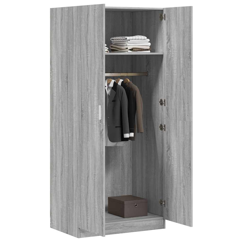 Wardrobe Grey Sonoma 80x52x180 cm Engineered Wood