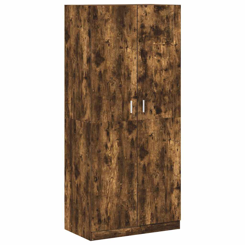 Wardrobe Smoked Oak 90x50x200 cm Engineered Wood