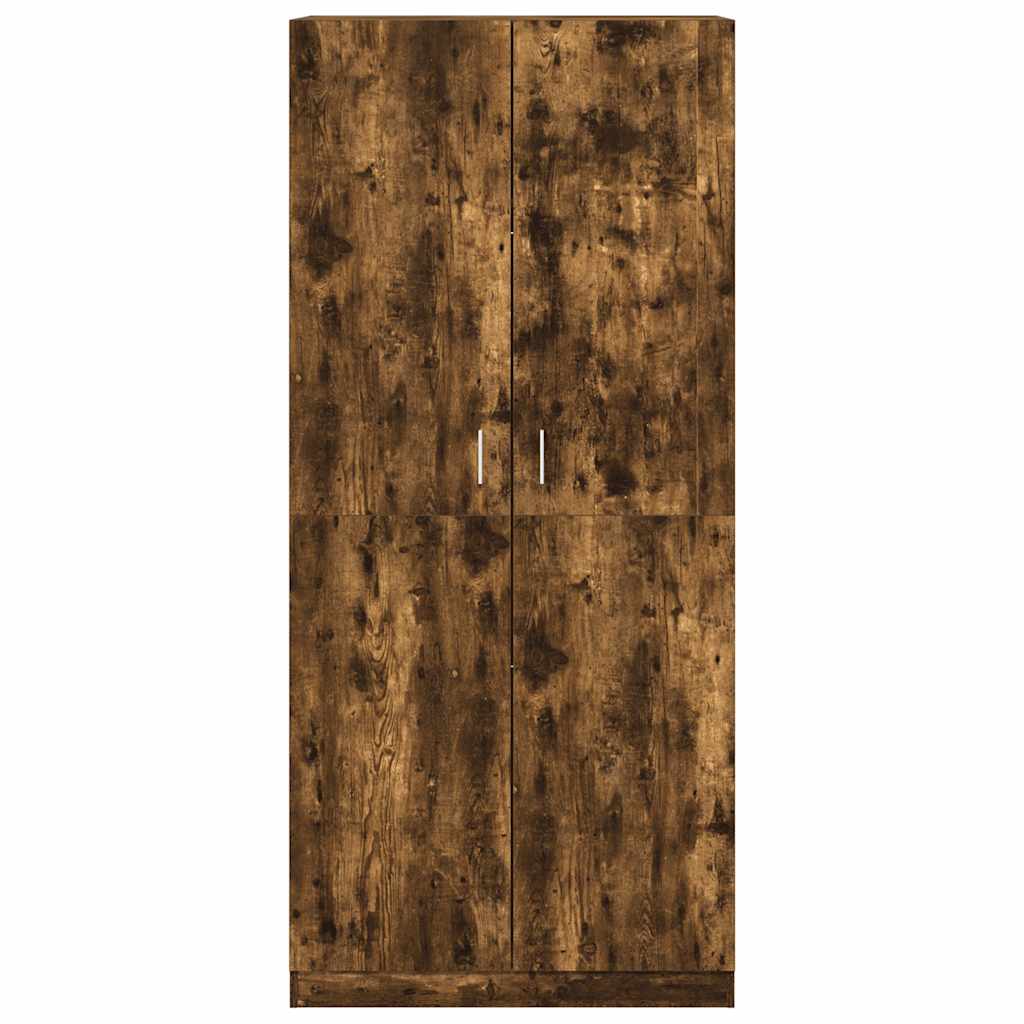 Wardrobe Smoked Oak 90x50x200 cm Engineered Wood