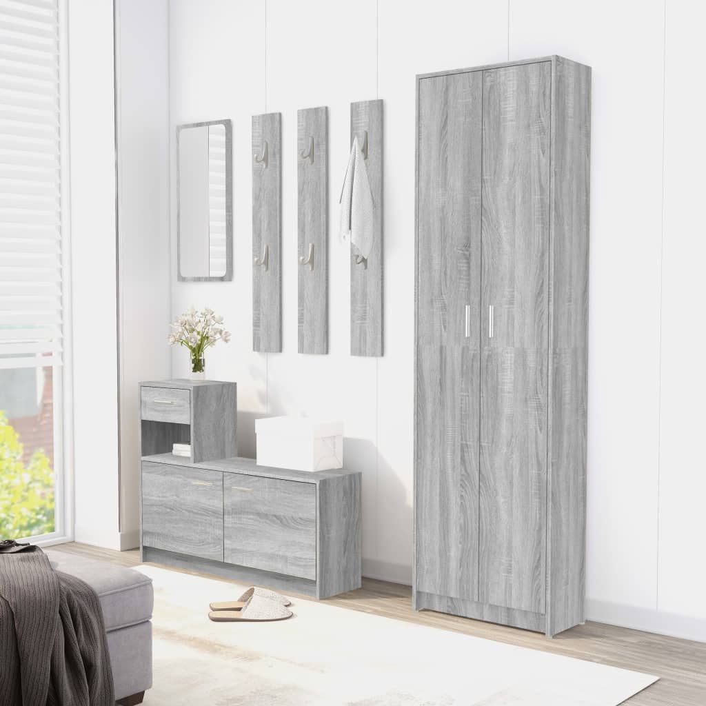 vidaXL Hallway Wardrobe Grey Sonoma 55x25x189 cm Engineered Wood