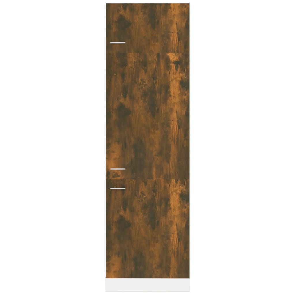 vidaXL Refrigerator Cabinet Smoked Oak 60x57x207 cm Engineered Wood