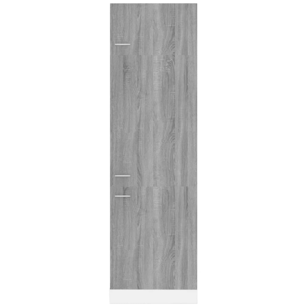 vidaXL Refrigerator Cabinet Grey Sonoma 60x57x207 cm Engineered Wood