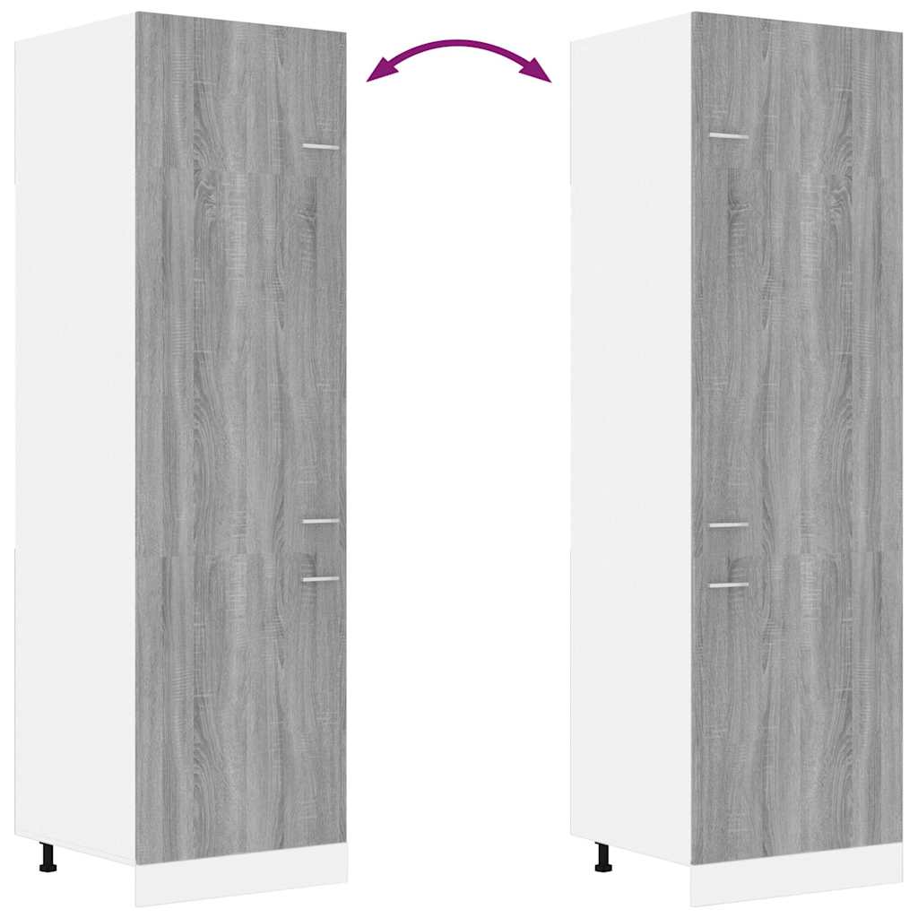 Refrigerator Cabinet "Lyon" Grey Sonoma 60x57x207 cm