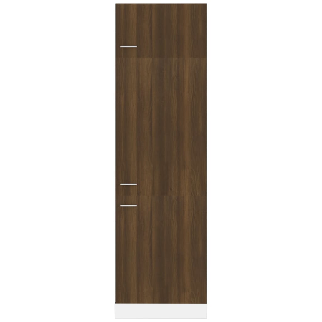 vidaXL Refrigerator Cabinet Brown Oak 60x57x207 cm Engineered Wood