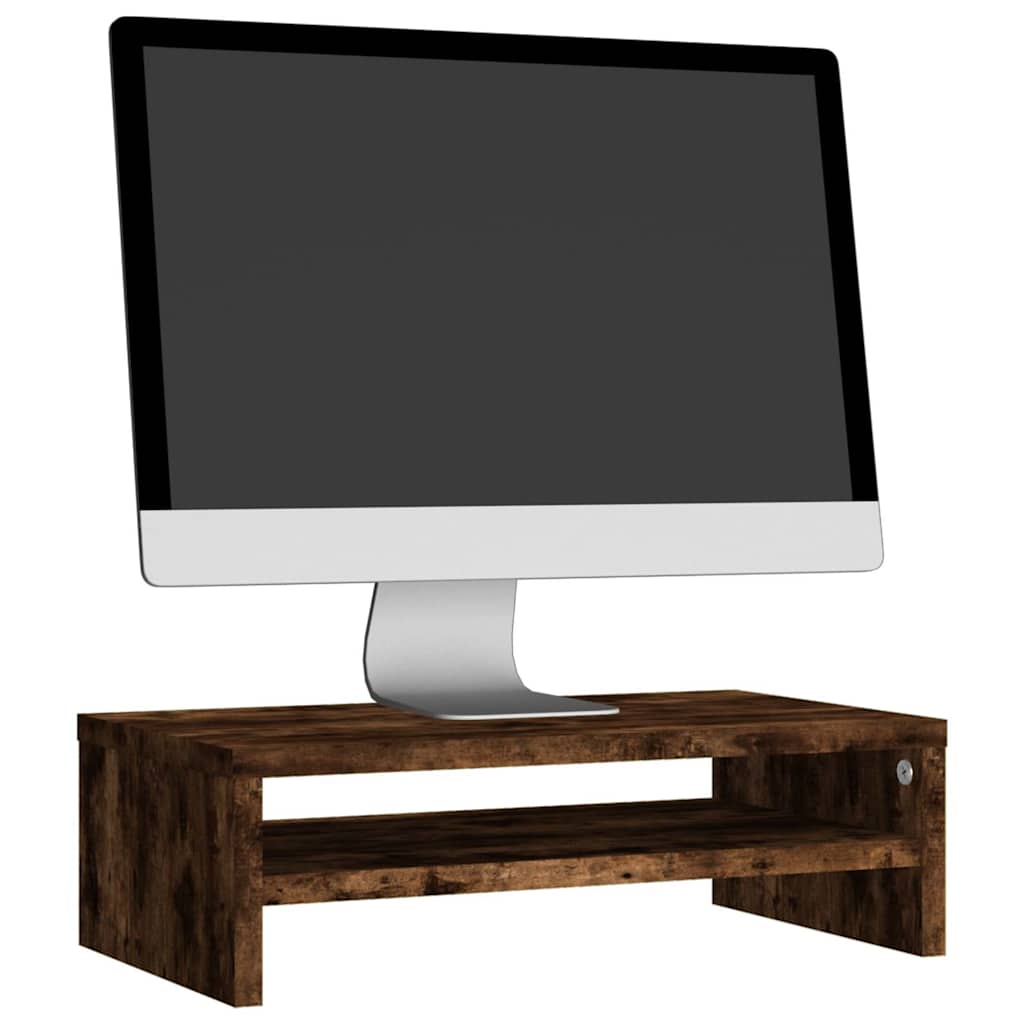 815267 vidaXL Monitor Stand Smoked Oak 42x24x13 cm Engineered Wood