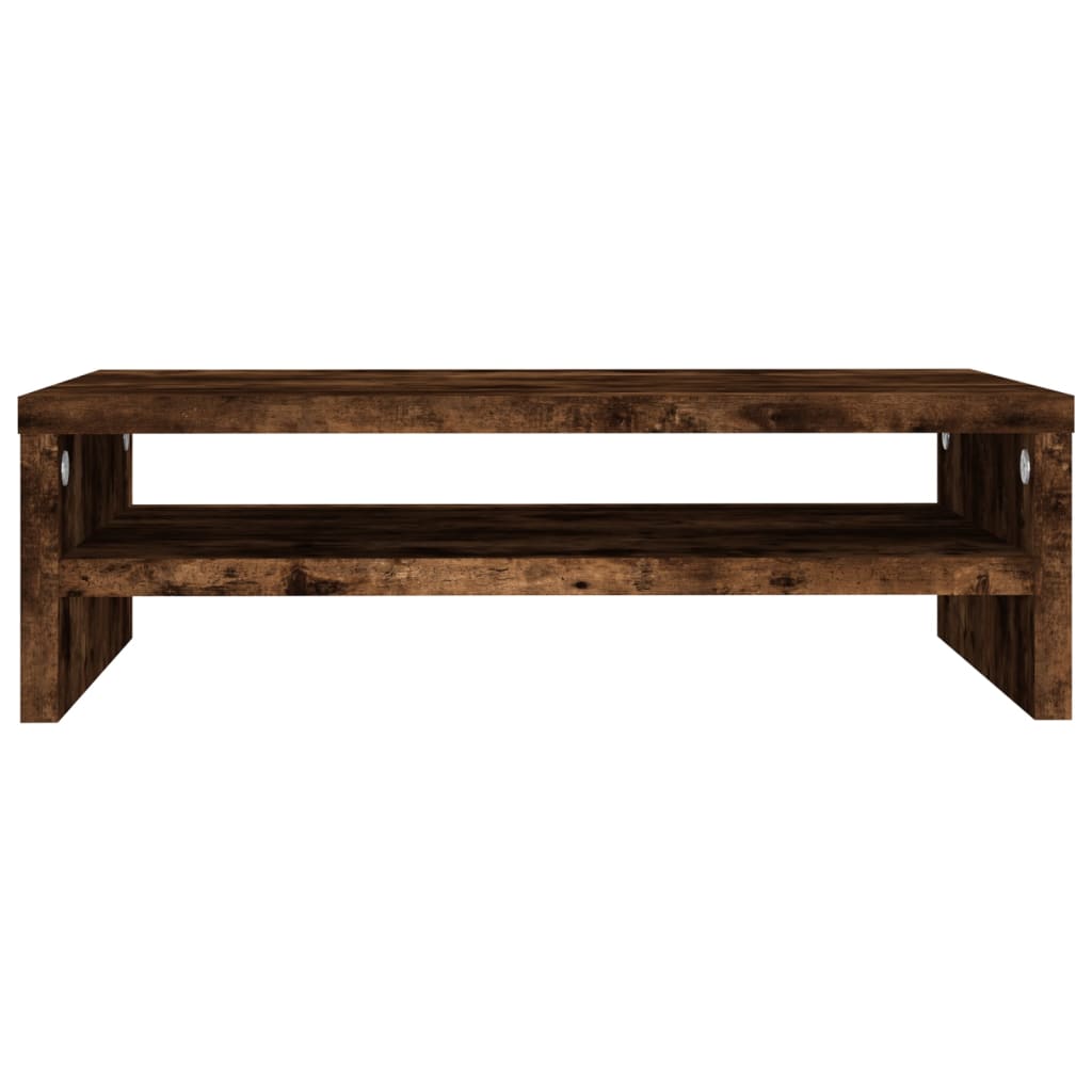 vidaXL Monitor Stand Smoked Oak 42x24x13 cm Engineered Wood