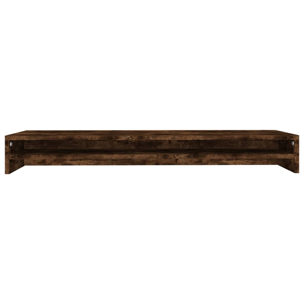 vidaXL Monitor Stand Smoked Oak 100x24x13 cm Engineered Wood