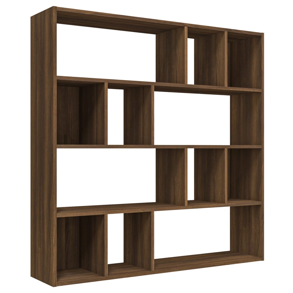 vidaXL Book Cabinet Brown Oak 110x24x110 cm Engineered Wood