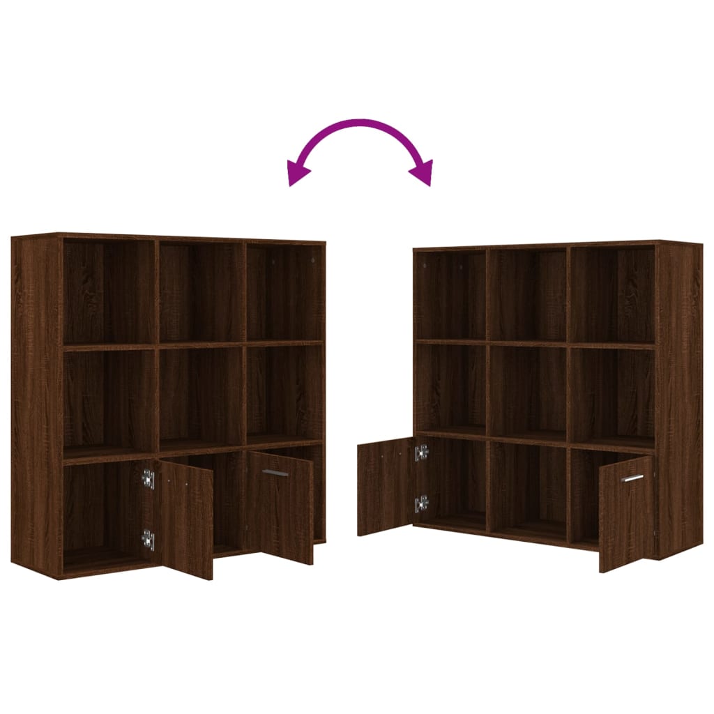 vidaXL Book Cabinet Brown Oak 98x30x98 cm