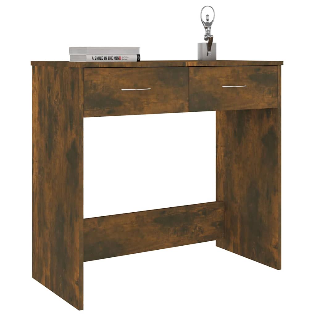 815474 vidaXL Desk Smoked Oak 80x40x75 cm Engineered Wood