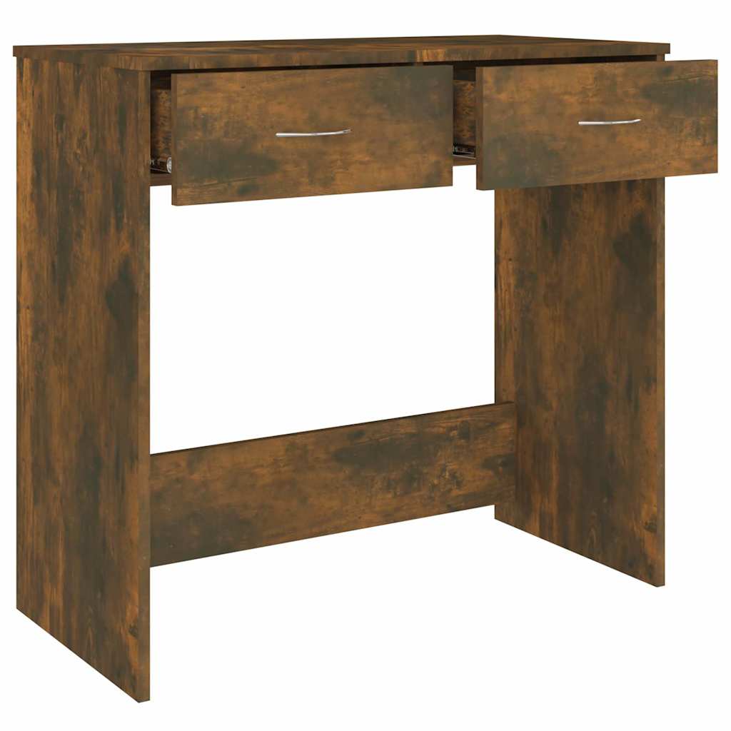 815474 vidaXL Desk Smoked Oak 80x40x75 cm Engineered Wood