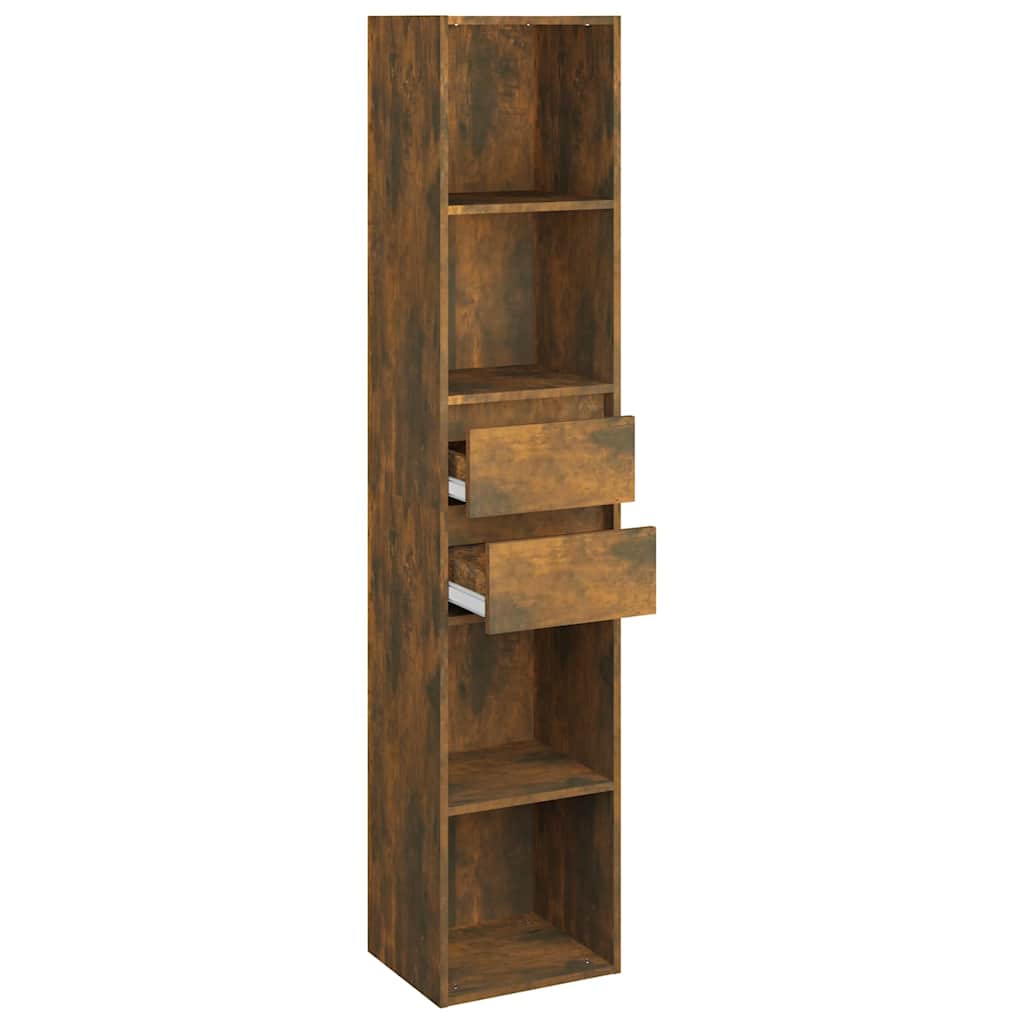 815534 vidaXL Book Cabinet Smoked Oak 36x30x171 cm Engineered Wood