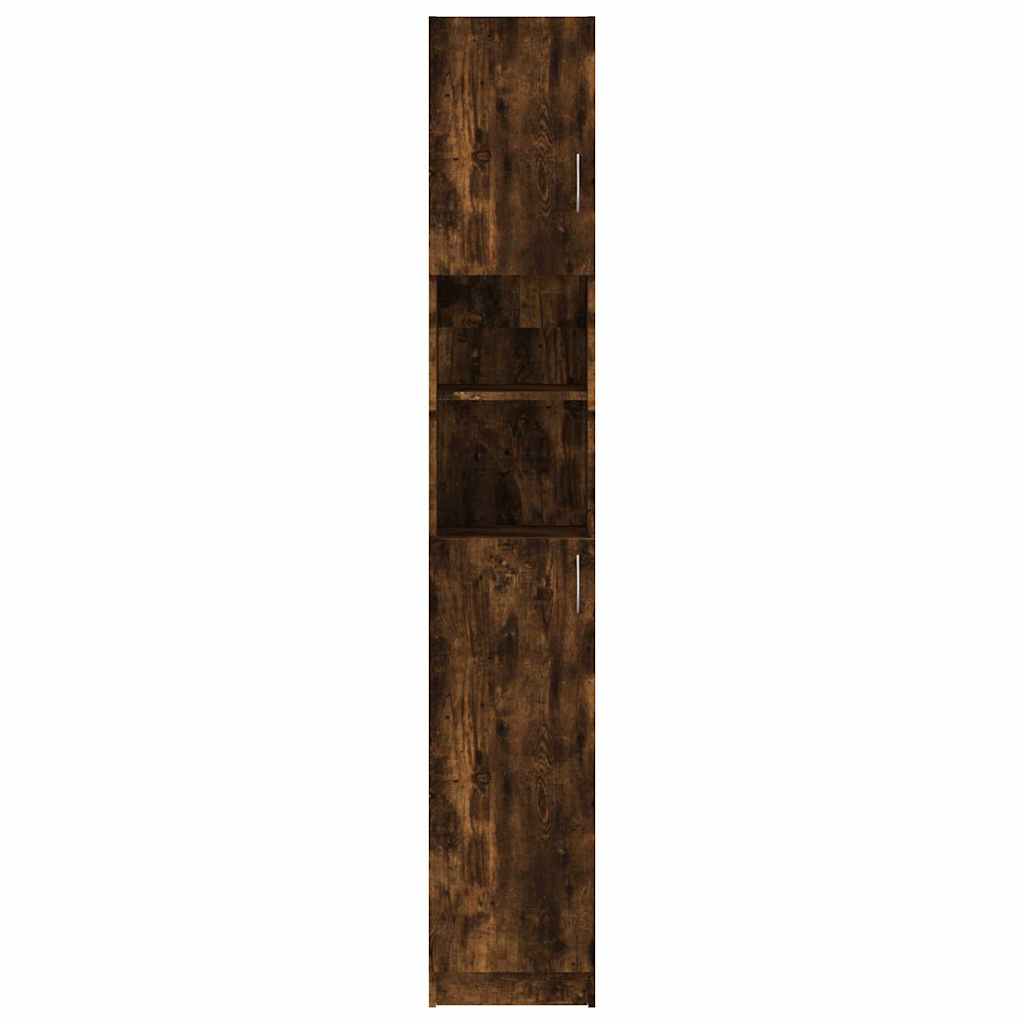 815537 vidaXL Bathroom Cabinet Smoked Oak 32x25,5x190 cm Engineered Wood