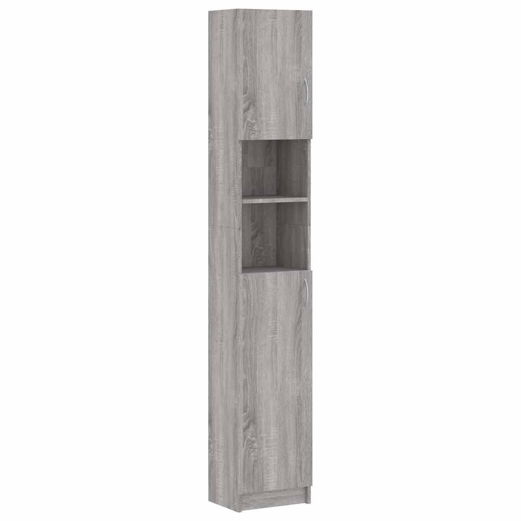 Bathroom Cabinet Grey Sonoma 32x25,5x190 cm Engineered Wood