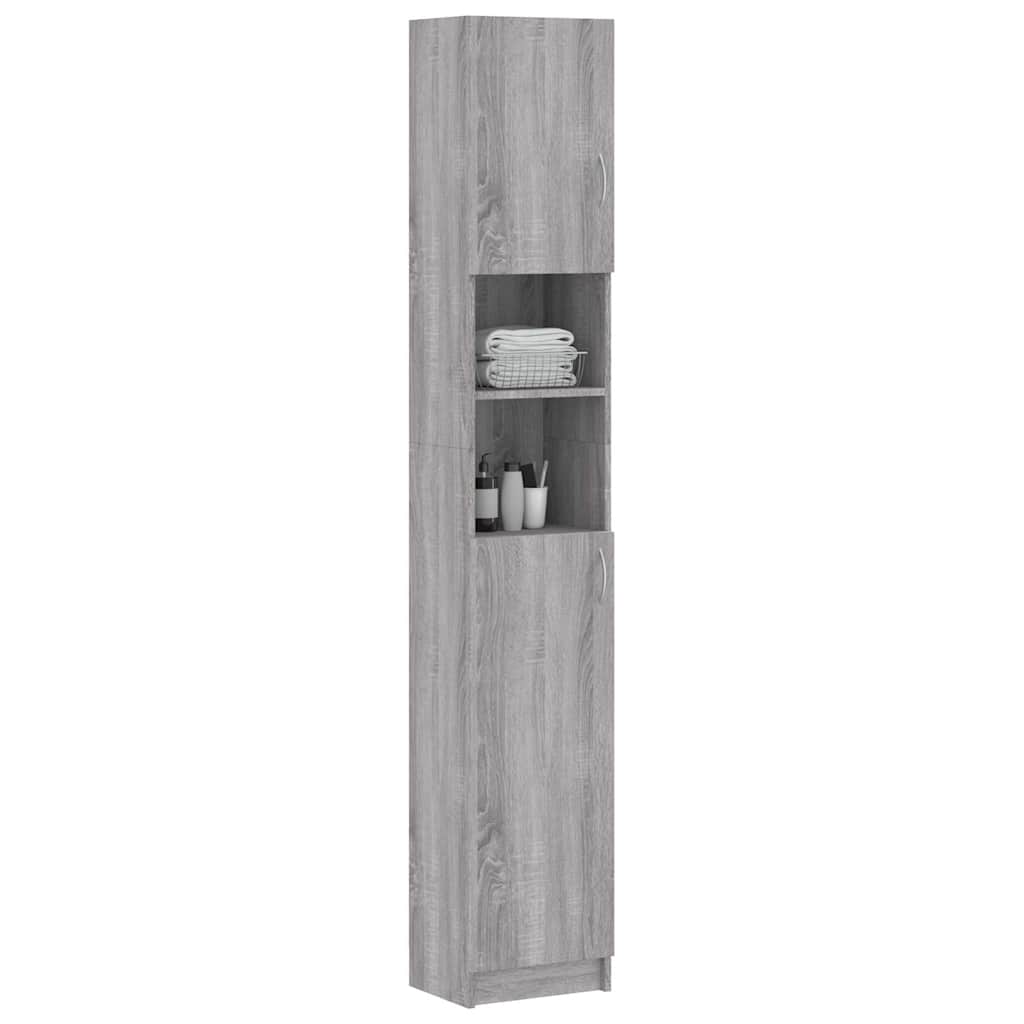 Bathroom Cabinet Grey Sonoma 32x25,5x190 cm Engineered Wood