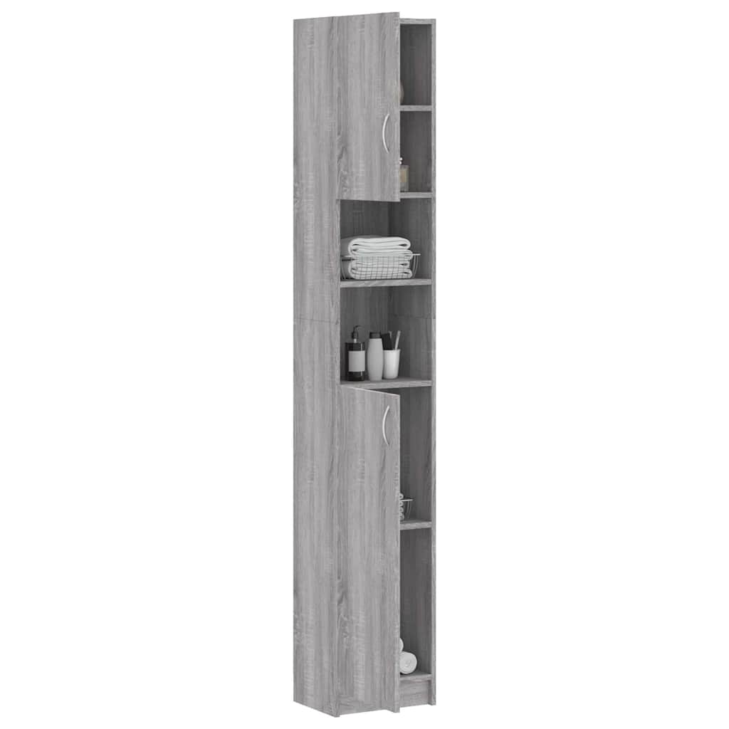 Bathroom Cabinet Grey Sonoma 32x25,5x190 cm Engineered Wood