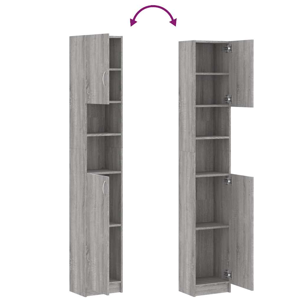 Bathroom Cabinet Grey Sonoma 32x25,5x190 cm Engineered Wood