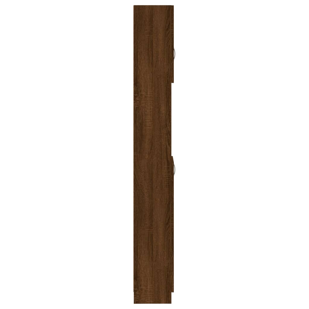 vidaXL Bathroom Cabinet Brown Oak 32x25.5x190 cm Engineered Wood